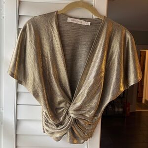 bishop + young Metallic Gold Top